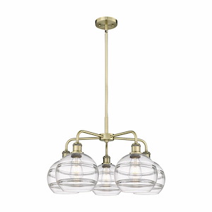 Rochester - 5 Light Stem Hung Chandelier In Industrial Style-15.38 Inches Tall and 26 Inches Wide - 1330176