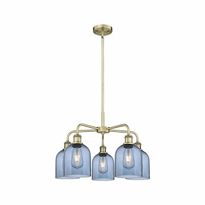 Bella - 5 Light Stem Hung Chandelier In Industrial Style-15 Inches Tall and 23.5 Inches Wide