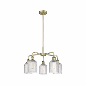 Bridal Veil - 5 Light Stem Hung Chandelier In Art Deco Style-14.5 Inches Tall and 23 Inches Wide - 1330177
