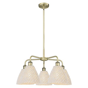 Bristol Natural - 5 Light Stem Hung Chandelier-15 Inch Tall and 26 Inch Wide - 1387771
