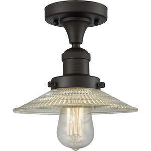 One Light Bare Bulb Semi-Flush Mount-4.5 Inches Wide by 5.5 Inches High