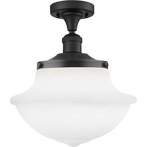 Large Oxford-1 Light Semi-Flush Mount in Traditional Style-12 Inches Wide by 13.5 Inches High