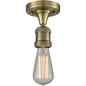 Bare Bulb - 1 Light Down Semi-Flush Mount-5.5 Inch Tall and 4.5 Inch Wide - 1426204