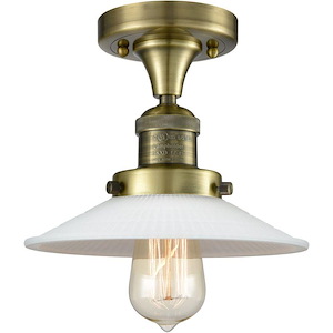 Halophane - 1 Light Semi-Flush Mount-8 Inch Tall and 8.5 Inch Wide - 1425995