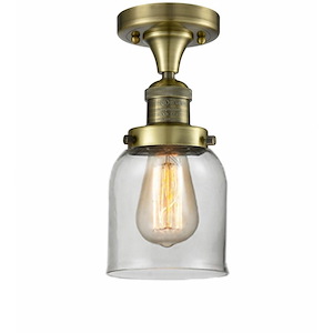 Bell - 1 Light Semi-Flush Mount In Industrial Style-9 Inches Tall and 5 Inches Wide