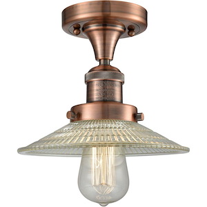 Halophane - 100W 1 LED Semi-Flush Mount-8 Inch Tall and 8.5 Inch Wide - 1426061