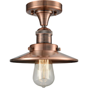Railroad - 1 Light Semi-Flush Mount-8.5 Inch Tall and 7 Inch Wide - 1426209