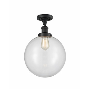 Beacon - 1 Light Semi-Flush Mount In Industrial Style-15 Inches Tall and 12 Inches Wide