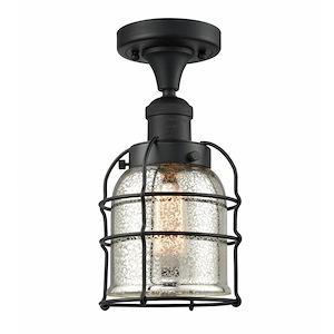 Bell Cage - 1 Light Semi-Flush Mount In Industrial Style-9 Inches Tall and 5 Inches Wide - 1289686