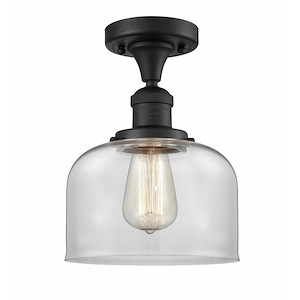 Bell Cage - 1 Light Semi-Flush Mount In Industrial Style-11.5 Inches Tall and 8 Inches Wide - 1285391