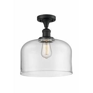 Bell - 1 Light Semi-Flush Mount In Industrial Style-12 Inches Tall and 12 Inches Wide