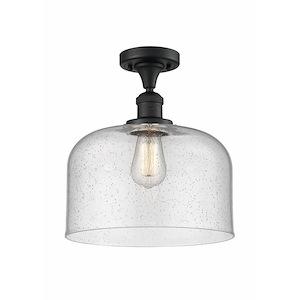 Bell - 1 Light Semi-Flush Mount In Industrial Style-12 Inches Tall and 12 Inches Wide - 1289711