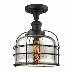 Bell Cage - 1 Light Semi-Flush Mount In Industrial Style-11.5 Inches Tall and 8 Inches Wide