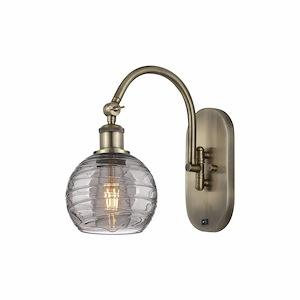 Athens Deco Swirl - 1 Light Arm Swivels Side to Side Wall Sconce In Industrial Style-11.63 Inches Tall and 5.88 Inches Wide