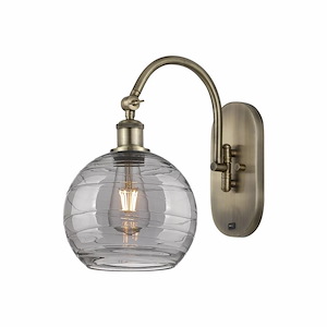 Athens Deco Swirl - 1 Light Arm Swivels Side to Side Wall Sconce In Industrial Style-13.38 Inches Tall and 8 Inches Wide