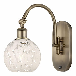 White Mouchette - 1 Light Arm Swivels Side to Side Wall Sconce In Modern Style-11.5 Inches Tall and 6 Inches Wide - 1330192