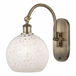 White Mouchette - 1 Light Arm Swivels Side to Side Wall Sconce In Modern Style-13.5 Inches Tall and 8 Inches Wide - 1330203