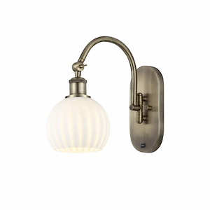 White Venetian - 1 Light Arm Swivels Side to Side Wall Sconce In Modern Style-11.5 Inches Tall and 6 Inches Wide - 1330193