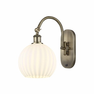 White Venetian - 1 Light Arm Swivels Side to Side Wall Sconce In Modern Style-13.5 Inches Tall and 8 Inches Wide