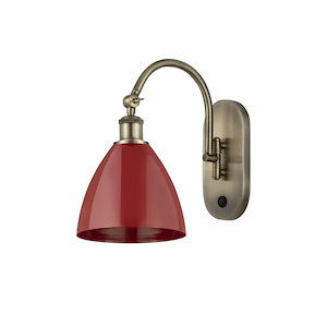 Plymouth Dome - 1 Light Wall Sconce In Industrial Style-13.25 Inches Tall and 7.5 Inches Wide - 1289634