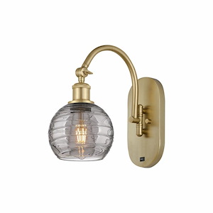 Athens Deco Swirl - 1 Light Arm Swivels Side to Side Wall Sconce In Industrial Style-11.63 Inches Tall and 5.88 Inches Wide - 1330234
