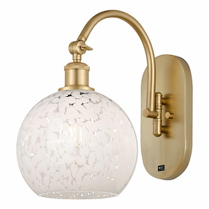 White Mouchette - 1 Light Arm Swivels Side to Side Wall Sconce In Modern Style-13.5 Inches Tall and 8 Inches Wide - 1330203