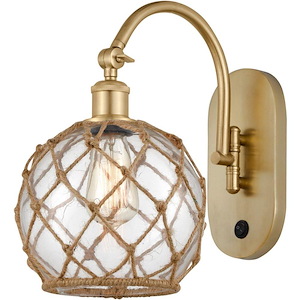 Farmhouse Rope - 1 Light Adjustable Swing Arm Wall Sconce-13.5 Inch Tall and 8 Inch Wide - 1428403