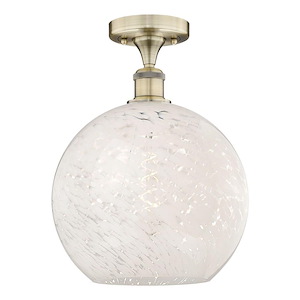 White Mouchette - 1 Light Semi-Flush Mount In Modern Style-13.63 Inches Tall and 12 Inches Wide - 1330214
