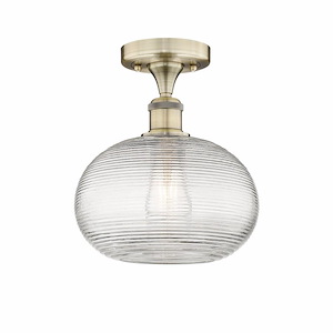 Ithaca - 1 Light Semi-Flush Mount In Industrial Style-9.63 Inches Tall and 10 Inches Wide - 1330221