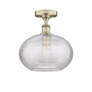 Ithaca - 1 Light Semi-Flush Mount In Industrial Style-10.88 Inches Tall and 12 Inches Wide