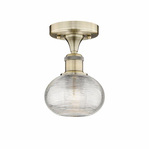 Ithaca - 1 Light Semi-Flush Mount In Industrial Style-7.13 Inches Tall and 6 Inches Wide - 1330249