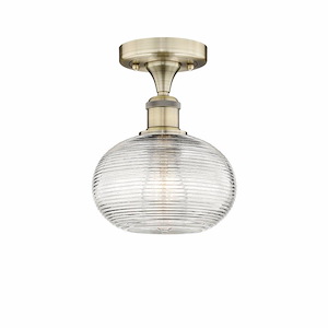 Ithaca - 1 Light Semi-Flush Mount In Industrial Style-8.38 Inches Tall and 8 Inches Wide - 1330264