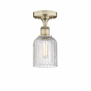 Bridal Veil - 1 Light Semi-Flush Mount In Art Deco Style-9.13 Inches Tall and 5 Inches Wide