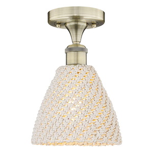 Bristol Natural - 1 Light Semi-Flush Mount-9.63 Inch Tall and 7.5 Inch Wide - 1387772