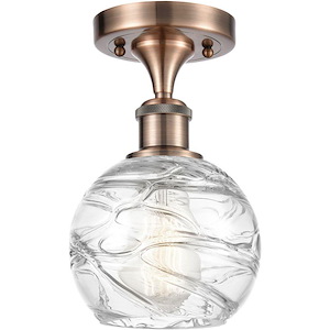Athens Deco Swirl - 1 Light Semi-Flush Mount-10.13 Inch Tall and 5.88 Inch Wide - 1330218