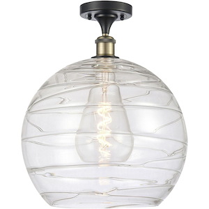 Athens Deco Swirl - 1 Light Semi-Flush Mount-17.13 Inch Tall and 13.75 Inch Wide - 1330208