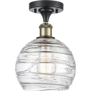 Athens Deco Swirl - 1 Light Semi-Flush Mount-11.88 Inch Tall and 8 Inch Wide - 1330247