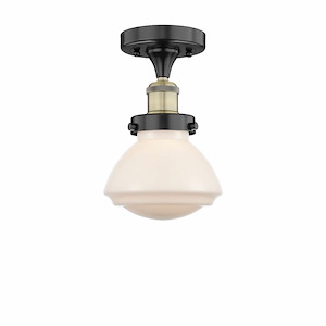 Olean - 1 Light Semi-Flush Mount In Art Deco Style-8.25 Inches Tall and 6.5 Inches Wide