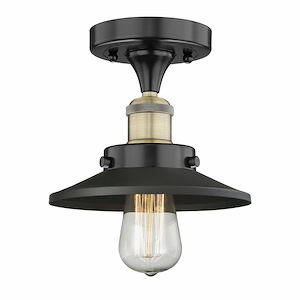 Edison - 1 Light Semi-Flush Mount In Industrial Style-5.25 Inches Tall and 8 Inches Wide