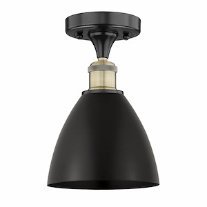 Metal Bristol - 1 Light Semi-Flush Mount In Industrial Style-10.25 Inches Tall and 7.5 Inches Wide