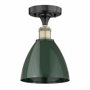 Plymouth Dome - 1 Light Semi-Flush Mount In Industrial Style-11.25 Inches Tall and 7.5 Inches Wide - 1289736
