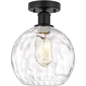 Athens Water Glass - 1 Light Semi-Flush Mount-12 Inch Tall and 8 Inch Wide - 1330248
