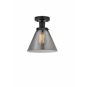 Cone - 1 Light Semi-Flush Mount In Industrial Style-9.75 Inches Tall and 7.75 Inches Wide - 1289702