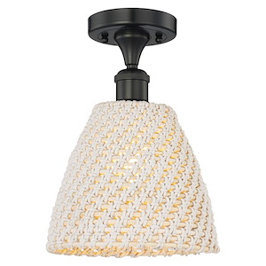 Bristol Natural - 1 Light Semi-Flush Mount-11.25 Inch Tall and 9 Inch Wide - 1387751