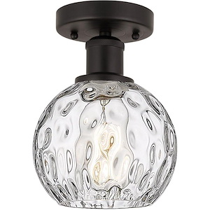 Athens Water Glass - 1 Light Semi-Flush Mount-10 Inch Tall and 6 Inch Wide - 1330263
