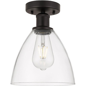Bristol - 1 Light Glass Semi-Flush Mount-11.5 Inch Tall and 7.5 Inch Wide - 1330239