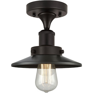 Railroad - 1 Light Cone Semi-Flush Mount-7 Inch Tall and 8 Inch Wide - 1426245