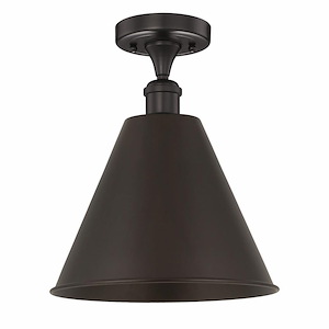 Edison Cone - 1 Light Semi-Flush Mount In Industrial Style-14.75 Inches Tall and 12 Inches Wide - 1325861