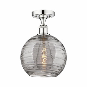 Athens Deco Swirl - 1 Light Semi-Flush Mount In Industrial Style-11.75 Inches Tall and 10 Inches Wide - 1330196