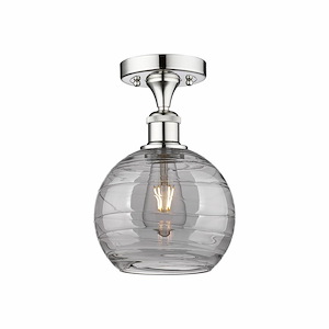 Athens Deco Swirl - 1 Light Semi-Flush Mount In Industrial Style-11.5 Inches Tall and 7.5 Inches Wide - 1330247